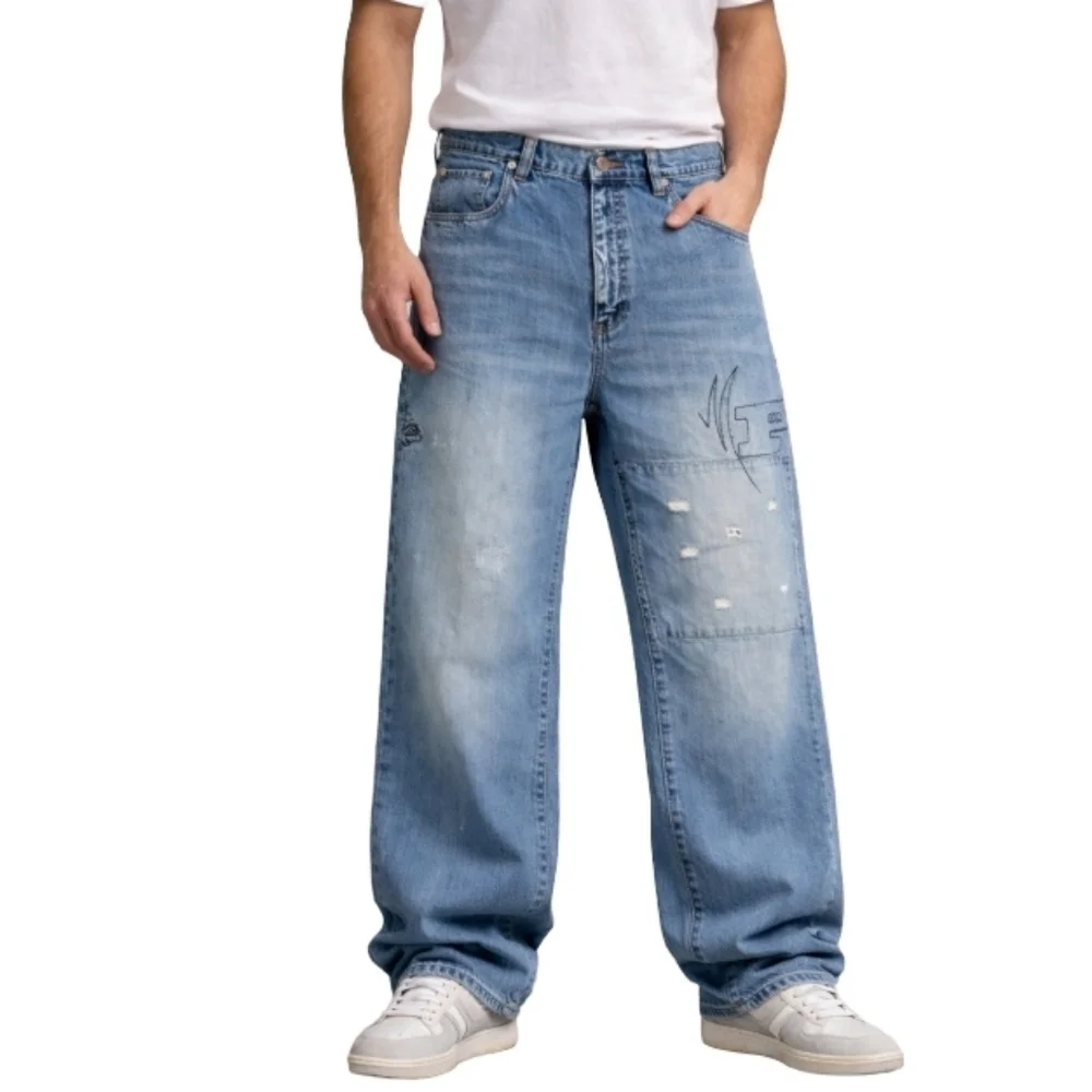 Phat Farm Men's Jeans 36x33 Y2K Baggy Embroidered Denim Vintage 2000s - Picture 1 of 9